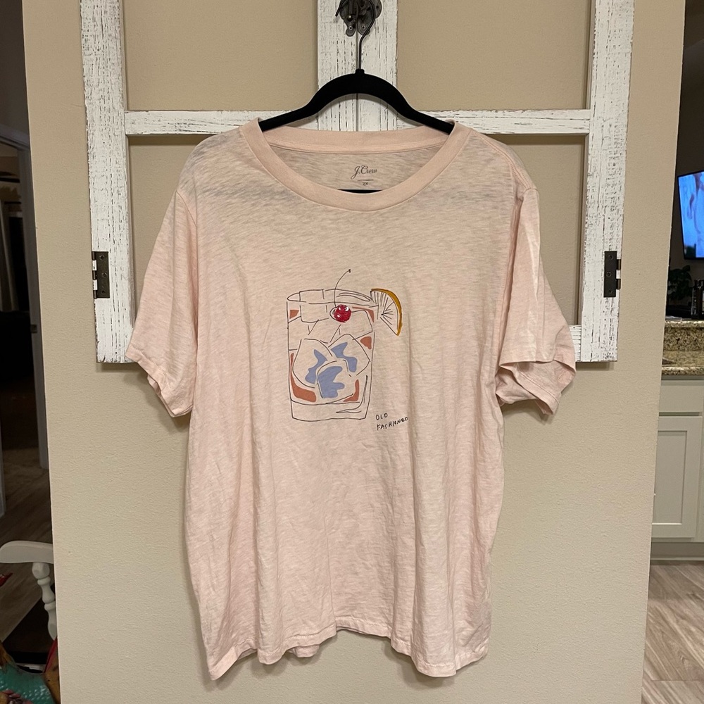J. Crew light pink graphic t shirt